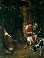 Courbet Gustave Der Steinbruch La curée klassische Jagd